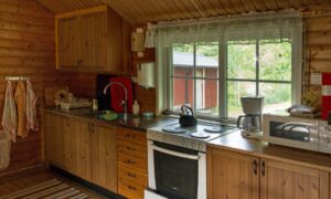 Garden window brightening a kitchen