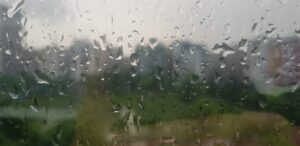 Close-up of insulated window glass