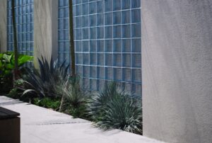 Architectural glass block window wall