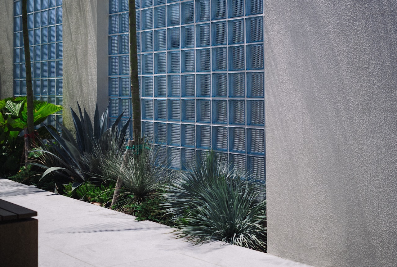 Architectural glass block window wall
