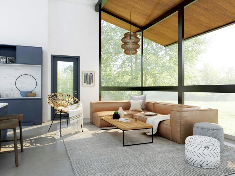 European windows and doors in a home interior
